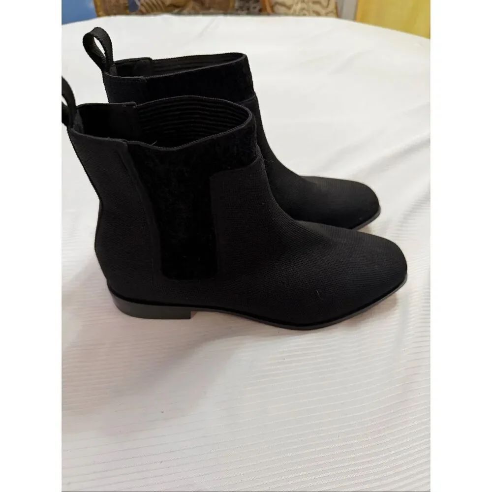 Vivaia Riley Pro Boots Black Knit Comfort Square Chelsea Bootie Sz 41.5 US 10.5